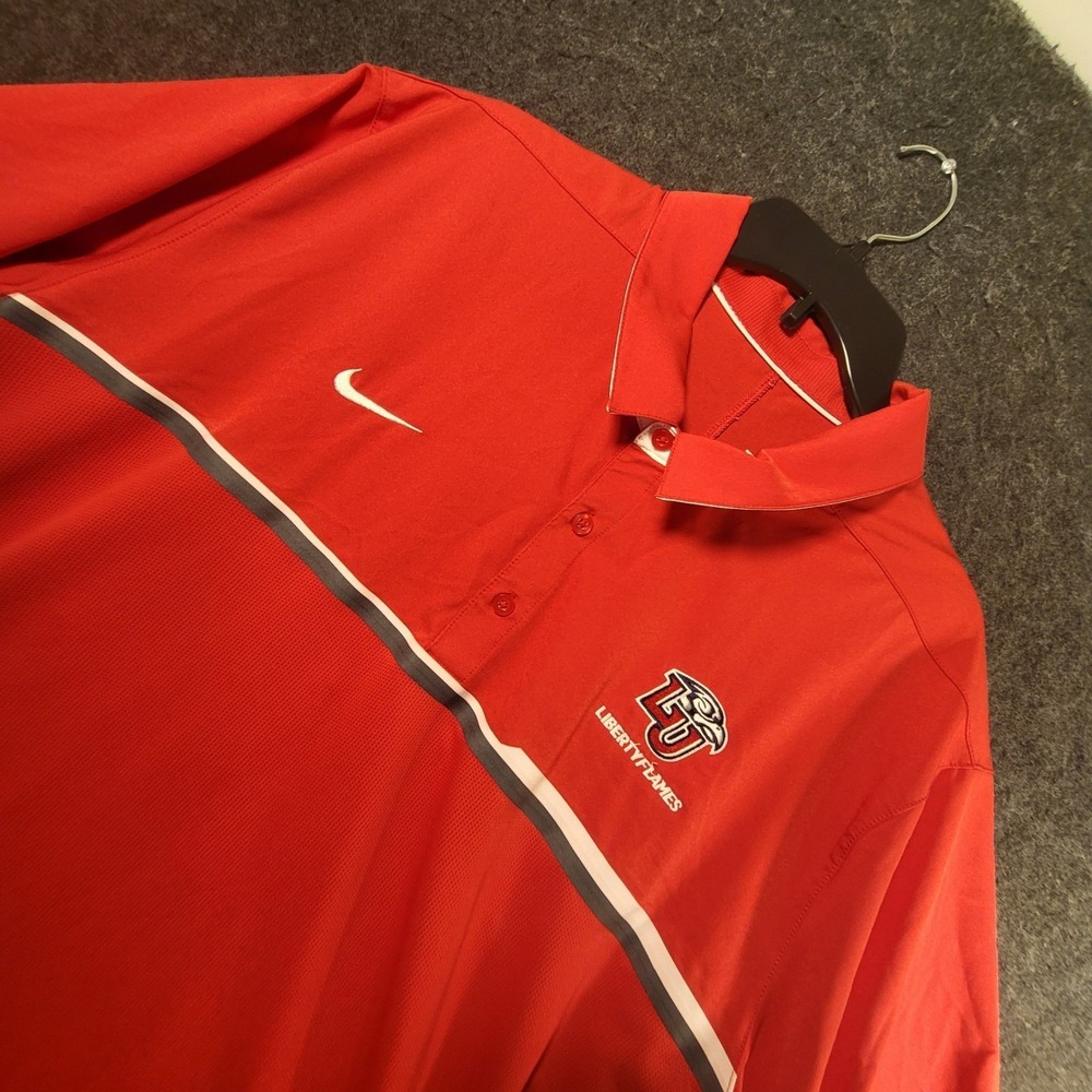 Liberty University Flames Nike Dri-FIT Polo Shirt Men's XL LU NCAA Sideline